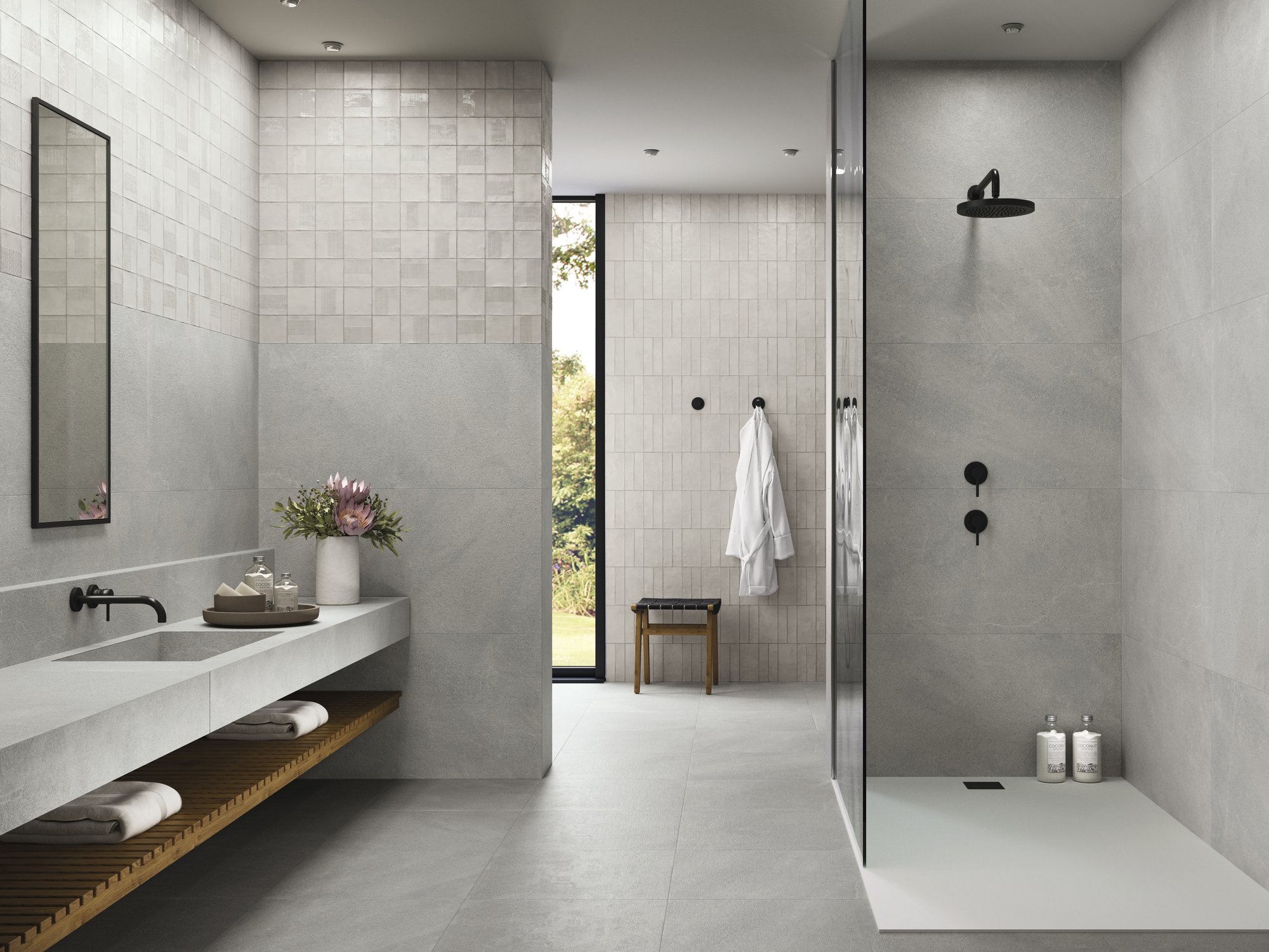 BURLINGTON GREY RECT. 60X120 Stone Porcelain Tiles for bathroom london