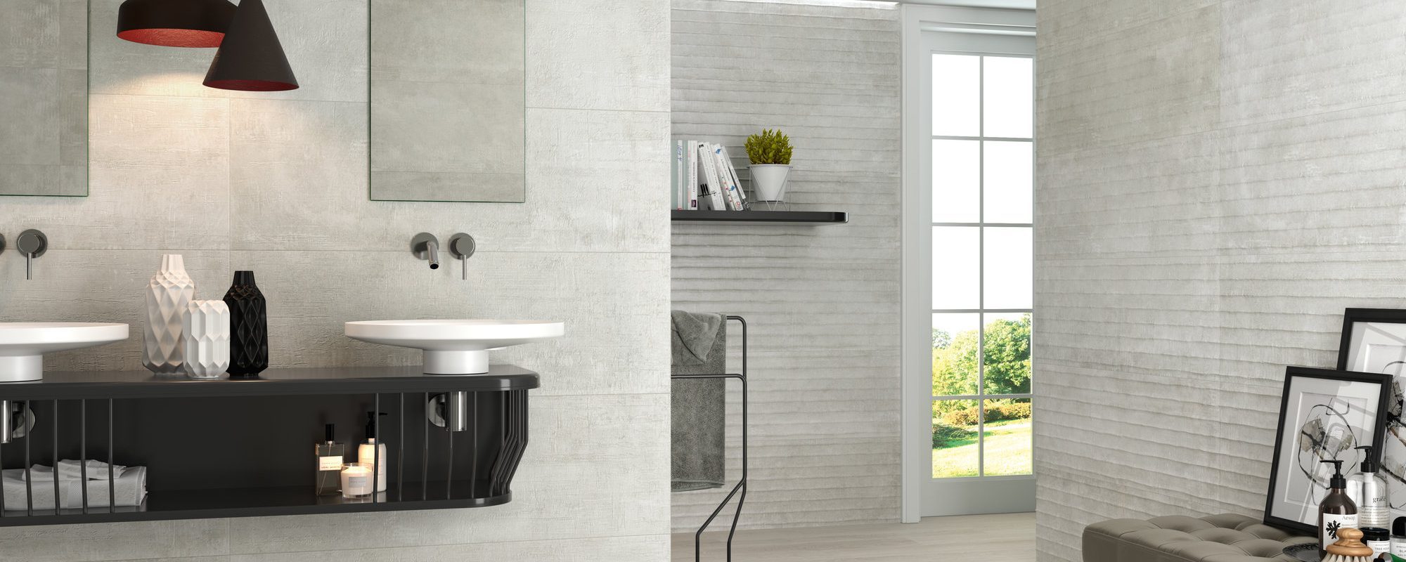 OLD STREET cement effect porcelain bathroom tiles uk slider 1