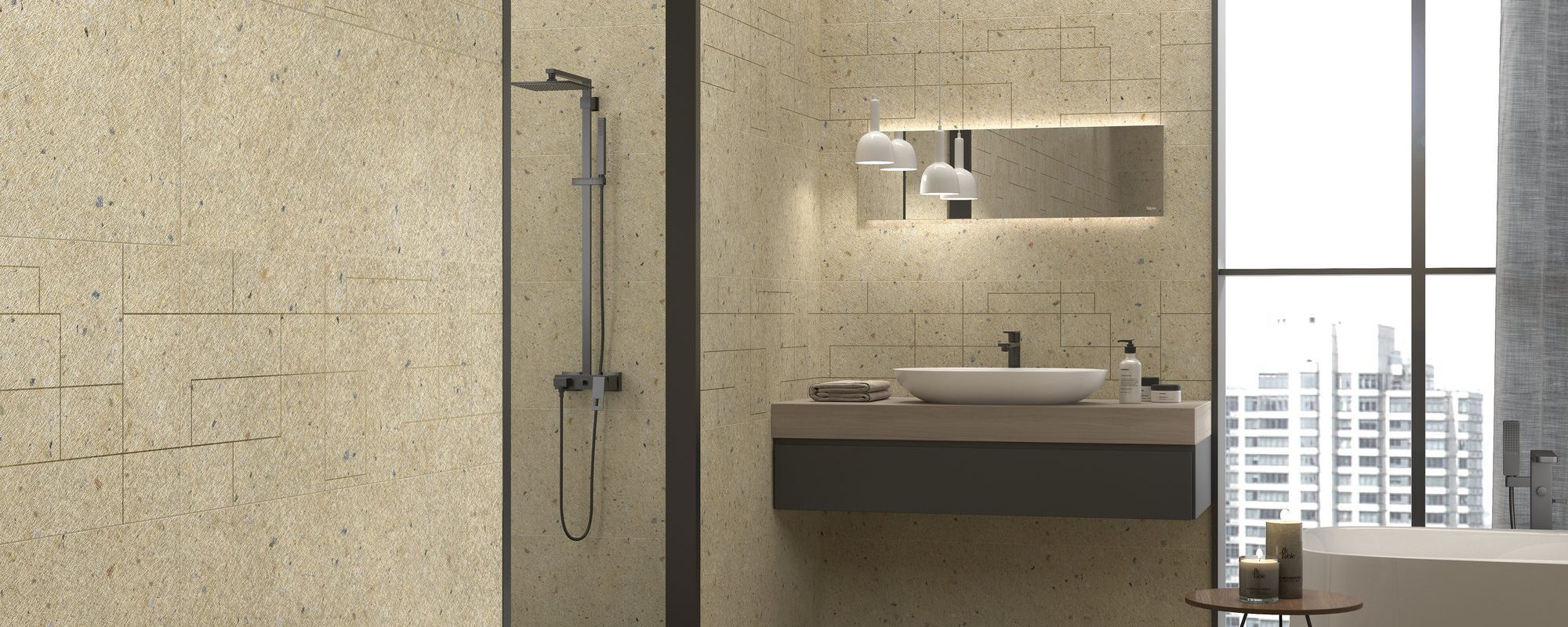 Textile porcelain bathroom floor tiles uk slider 1